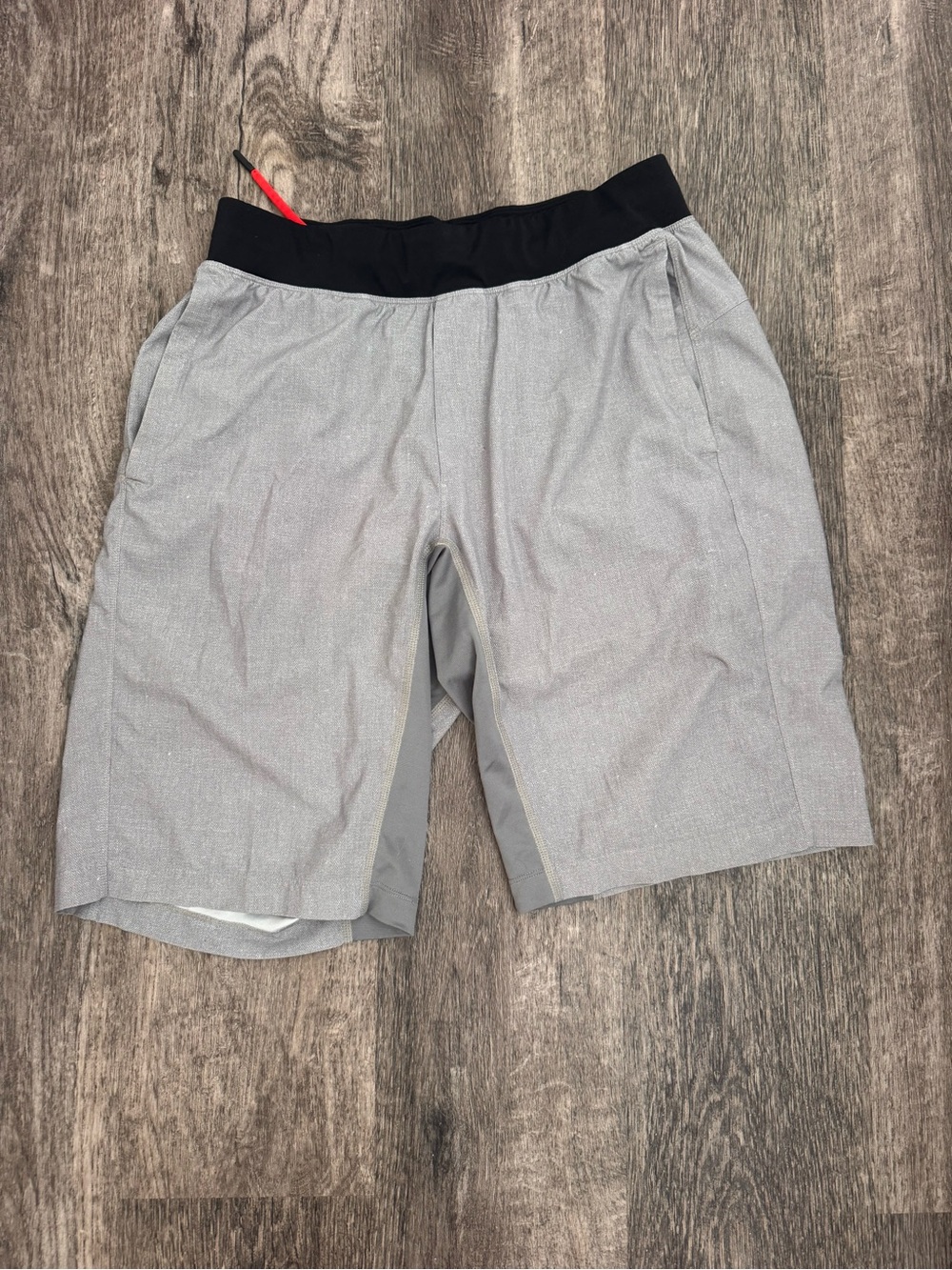lululemon athletica Light Gray Unlined Shorts with Black Waistband